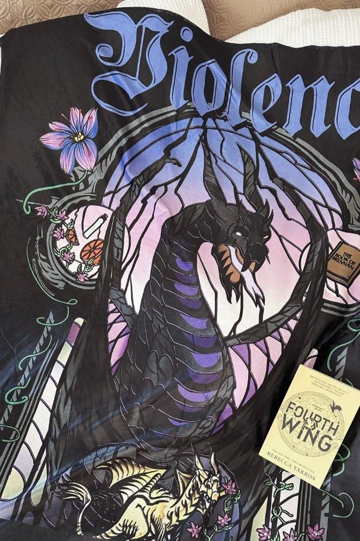 VIOLENCE SHERPA BLANKET FOURTH WING MERCH
