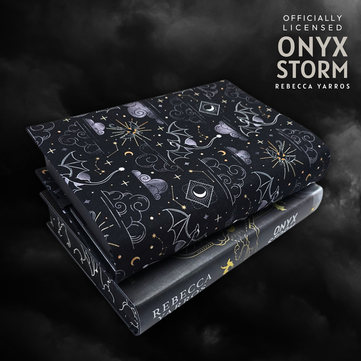 Onyx Storm fabric dust jacket - Rebecca Yarros