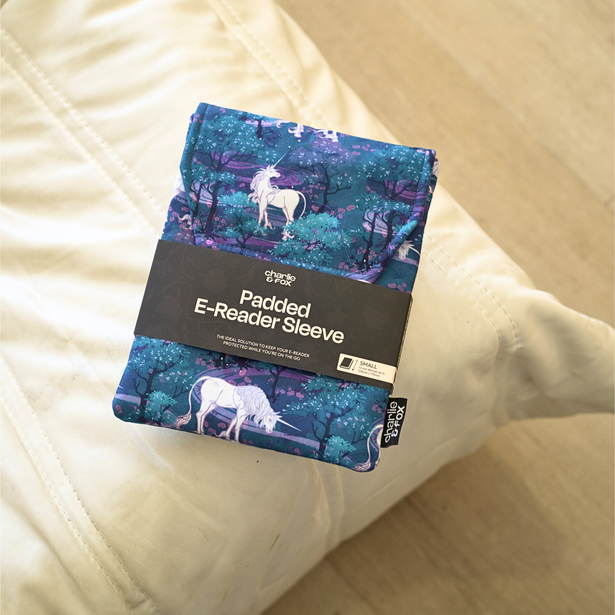 Unicorn Forest padded e-reader sleeve
