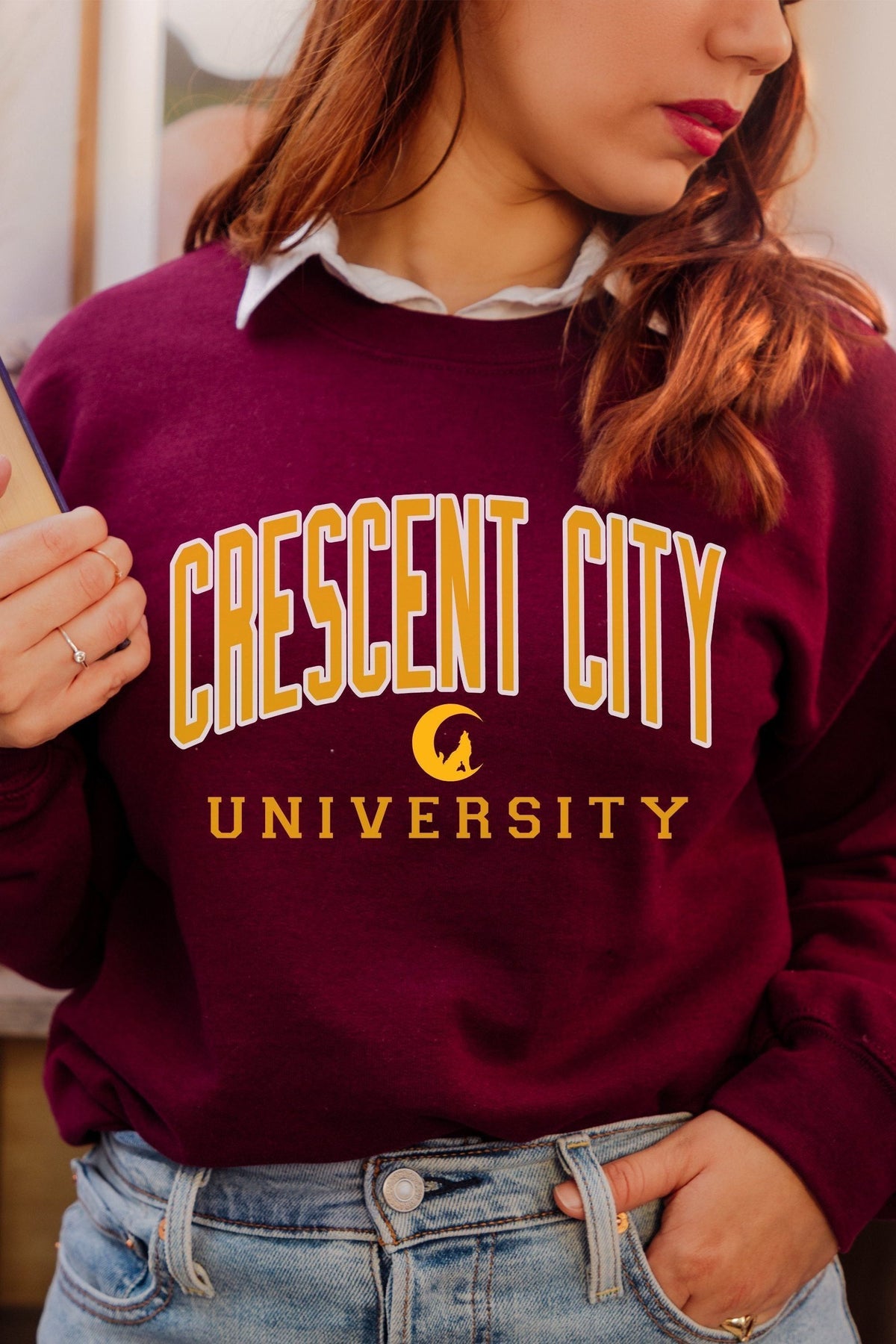 Crescent City University Sweatshirt - Caffeineandcurses - Sarah J Maas
