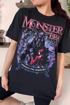 Monster Era T-Shirt — bookish merch by Caffeine and Curses. Welcome to your monster era — fangs and feelings. Hand-designed in Australia.