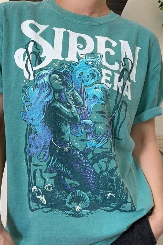 Siren Era T-Shirt — bookish merch by Caffeine and Curses. Welcome to your siren era — the song the sailors die for. Hand-designed in Australia.