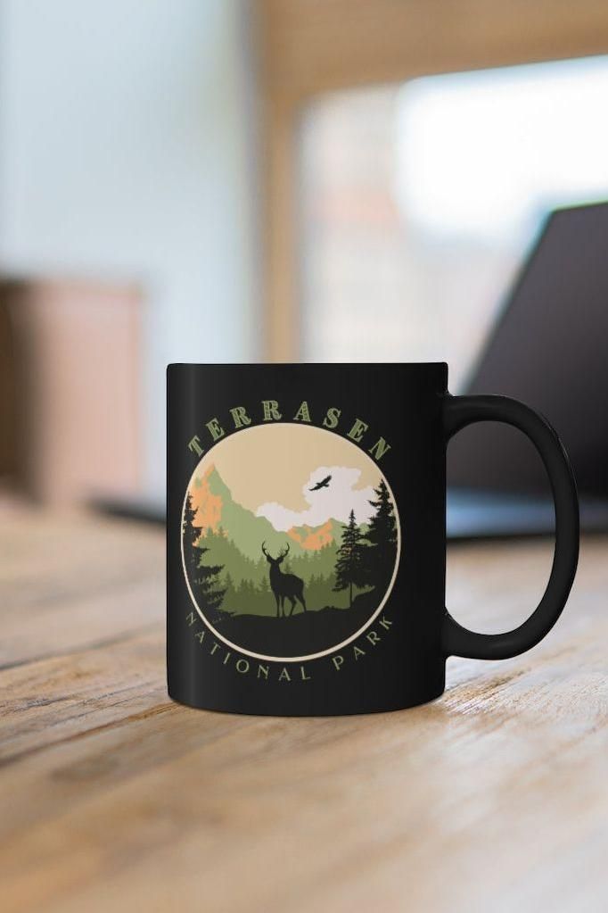 Terrasen National Park Black Mug | Throne of Glass Merch