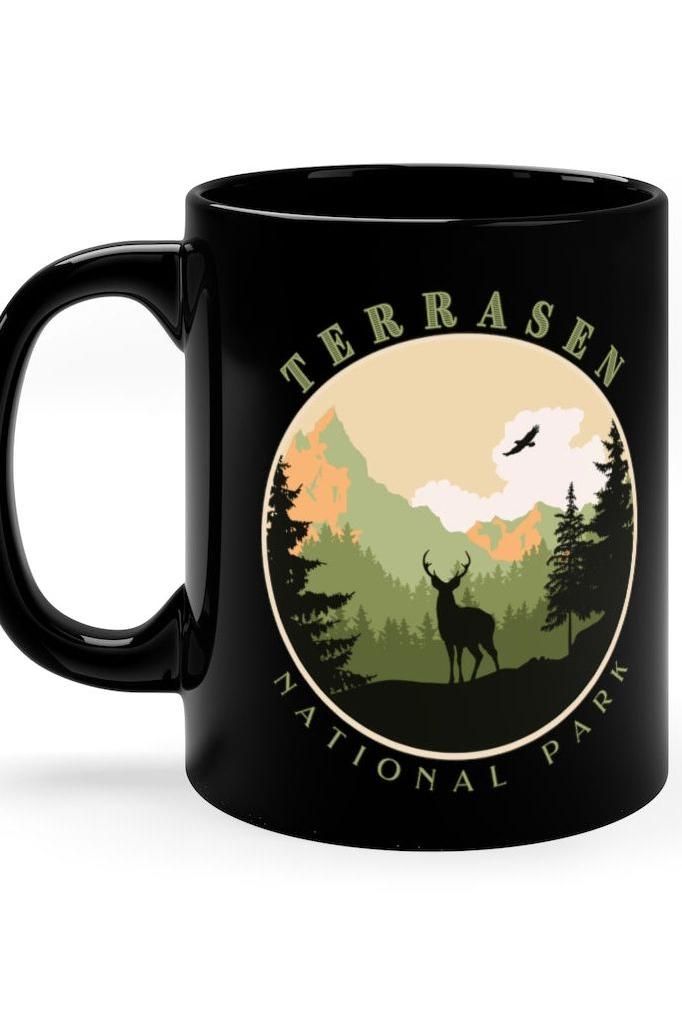 Terrasen National Park Black Mug | Throne of Glass Merch