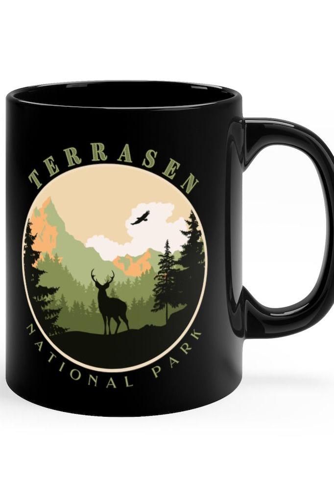 Terrasen National Park Black Mug | Throne of Glass Merch