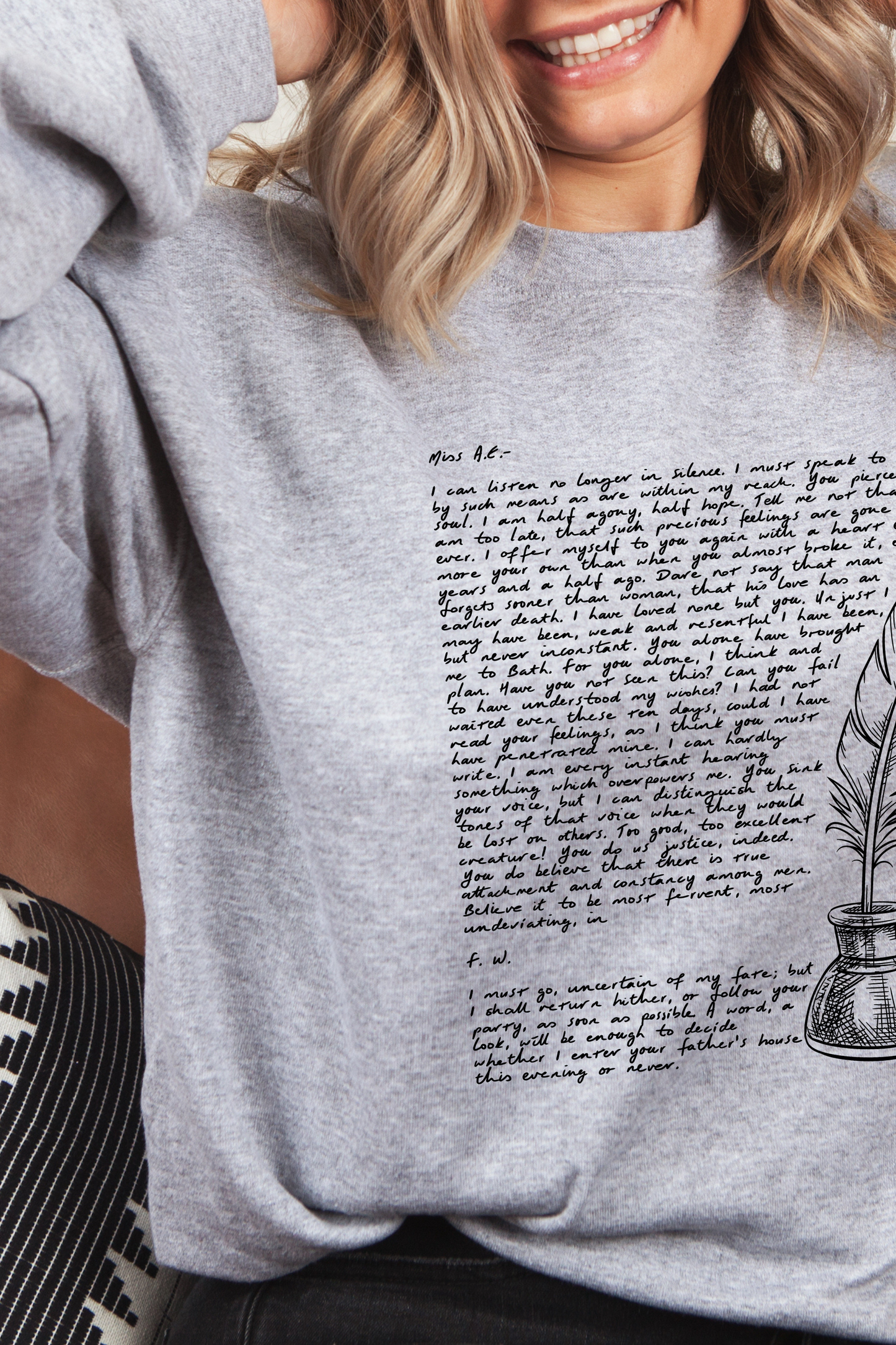 Wentworths Love Letter Literary Sweatshirt | Persuasion Shirt