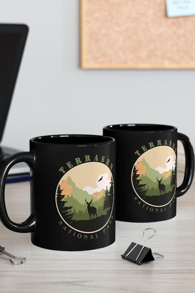 Terrasen National Park Black Mug | Throne of Glass Merch