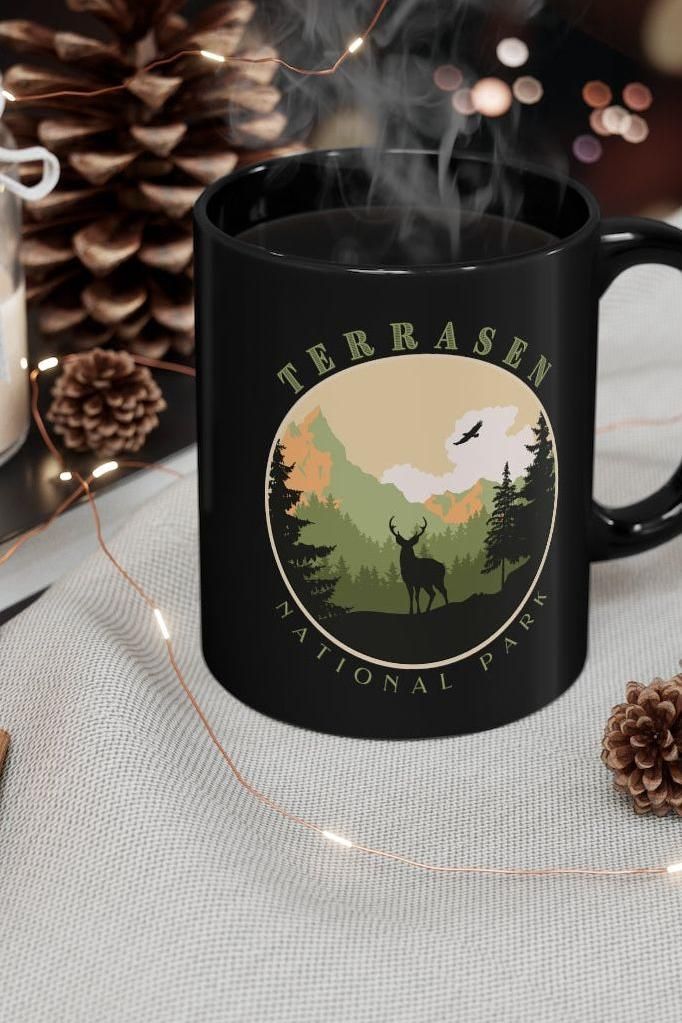 Terrasen National Park Black Mug | Throne of Glass Merch