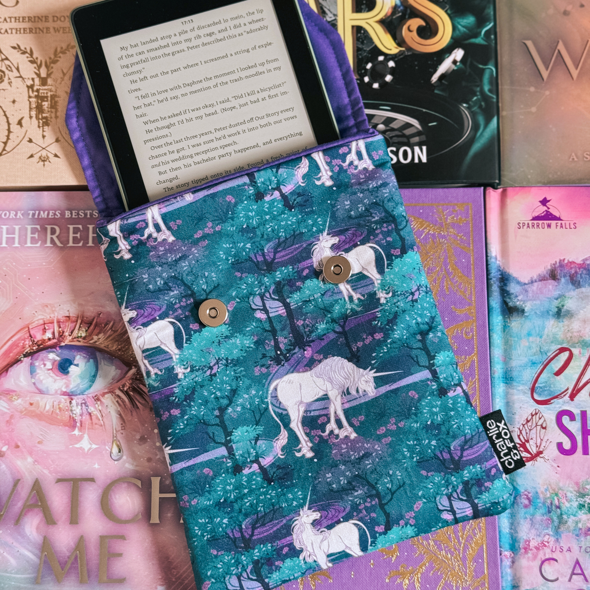 Unicorn Forest padded e-reader sleeve