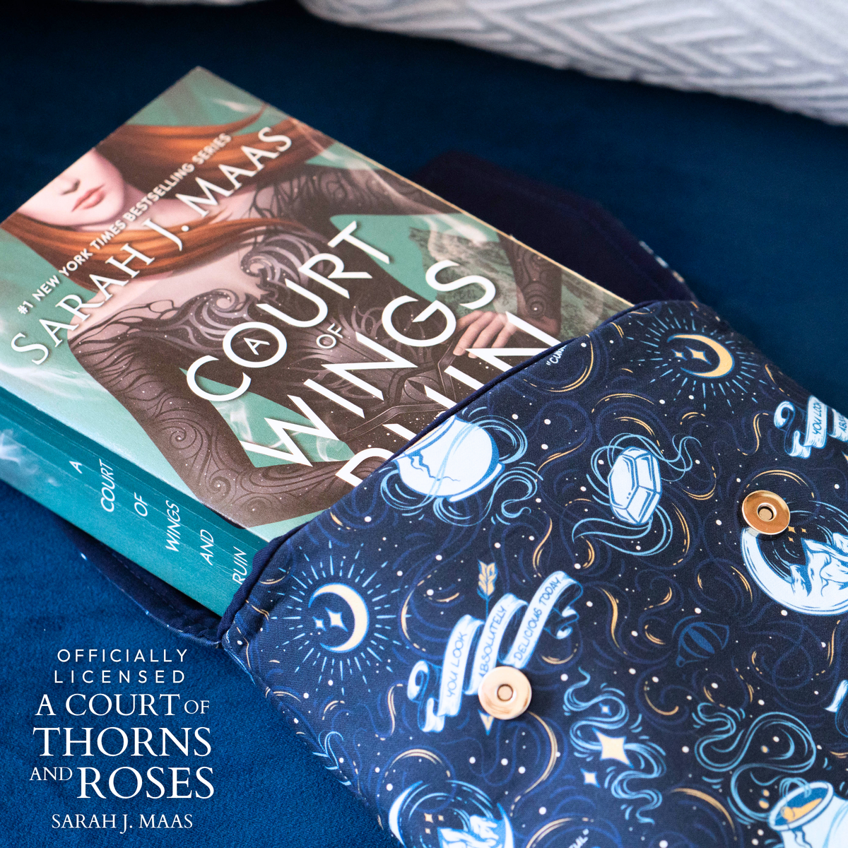 A Court of Thorns and Roses padded book sleeve