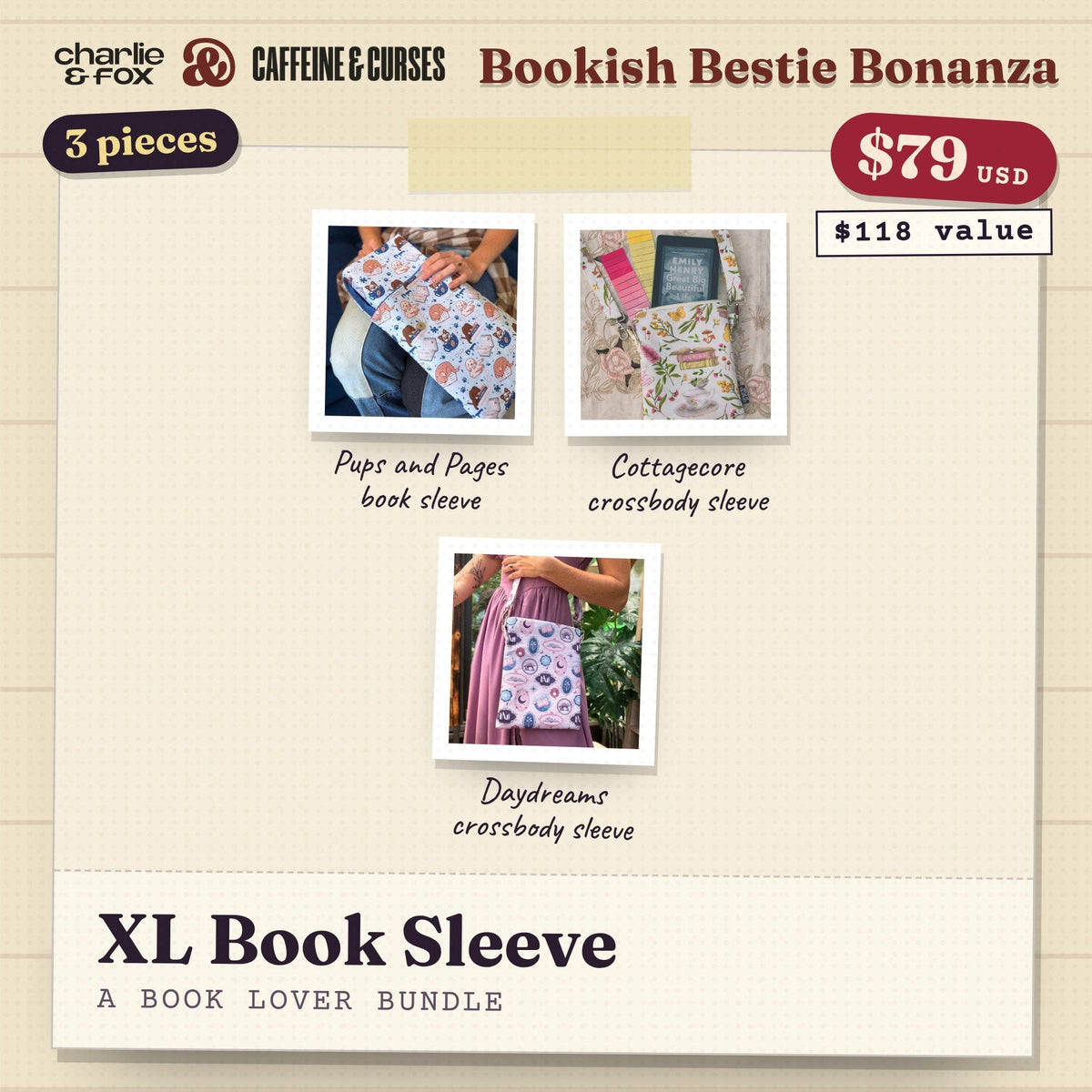 Bookish Bestie Bonanza bundle: XL Book Sleeve (Book Lover)