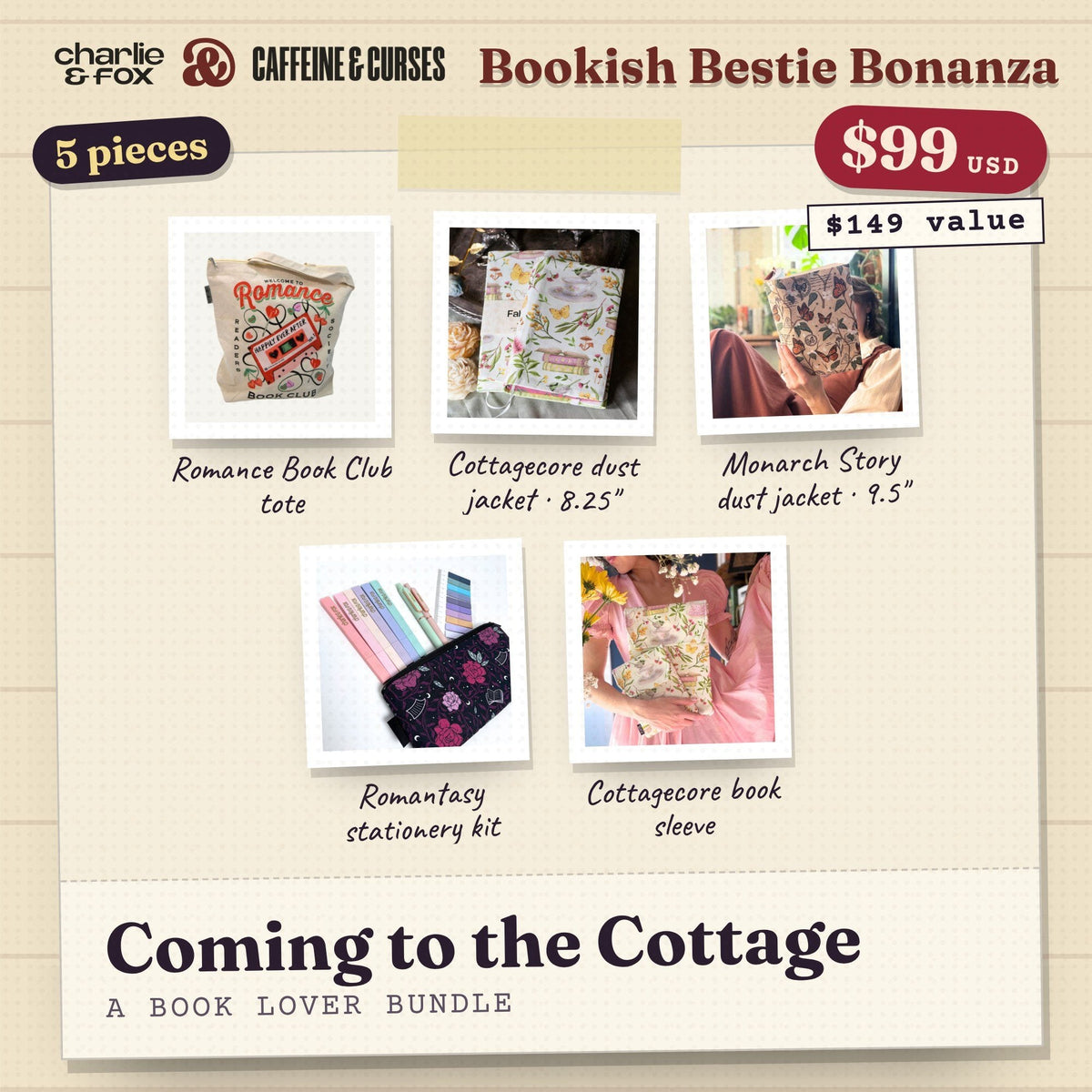Bookish Bestie Bonanza bundle: Coming to the Cottage (Book Lover)