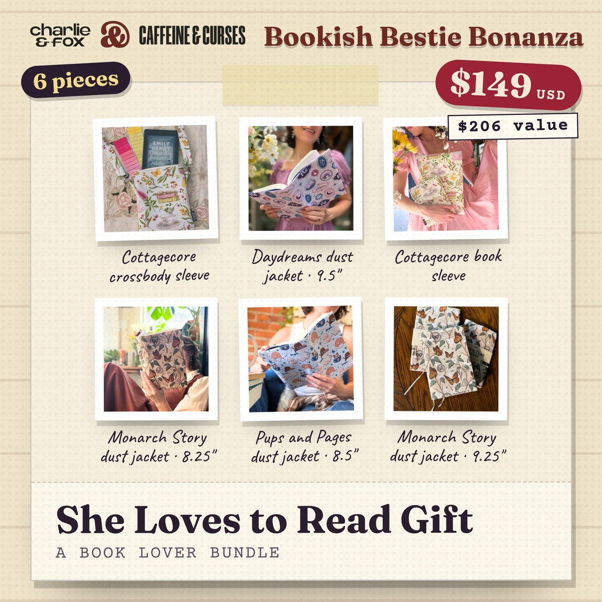 Bookish Bestie Bonanza bundle: She Loves to Read Gift (Book Lover)