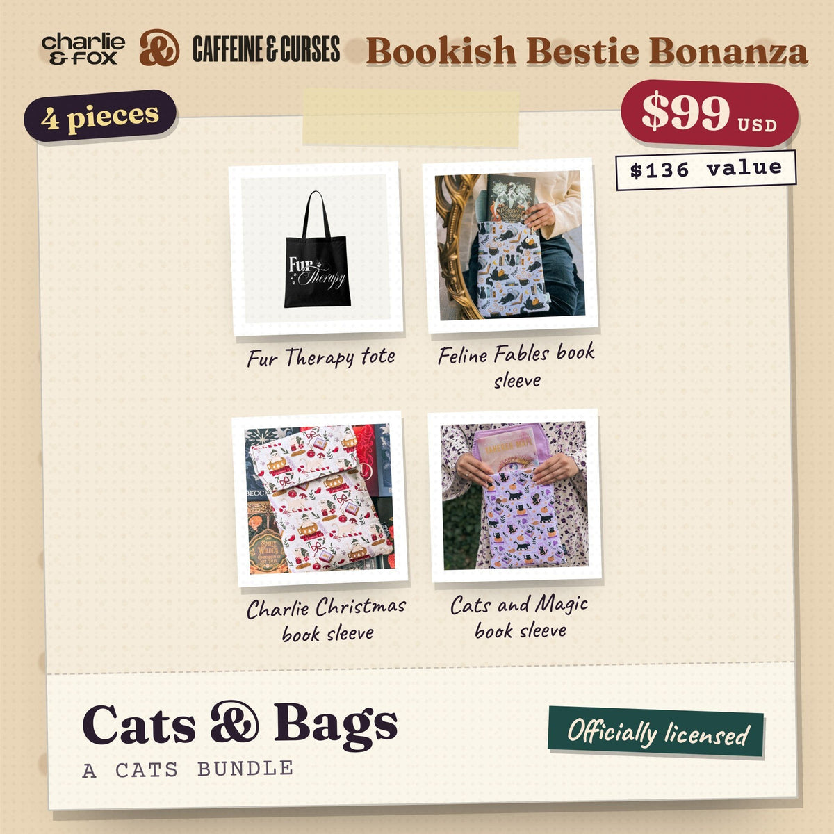 Bookish Bestie Bonanza bundle: Cats & Bags (Cats)