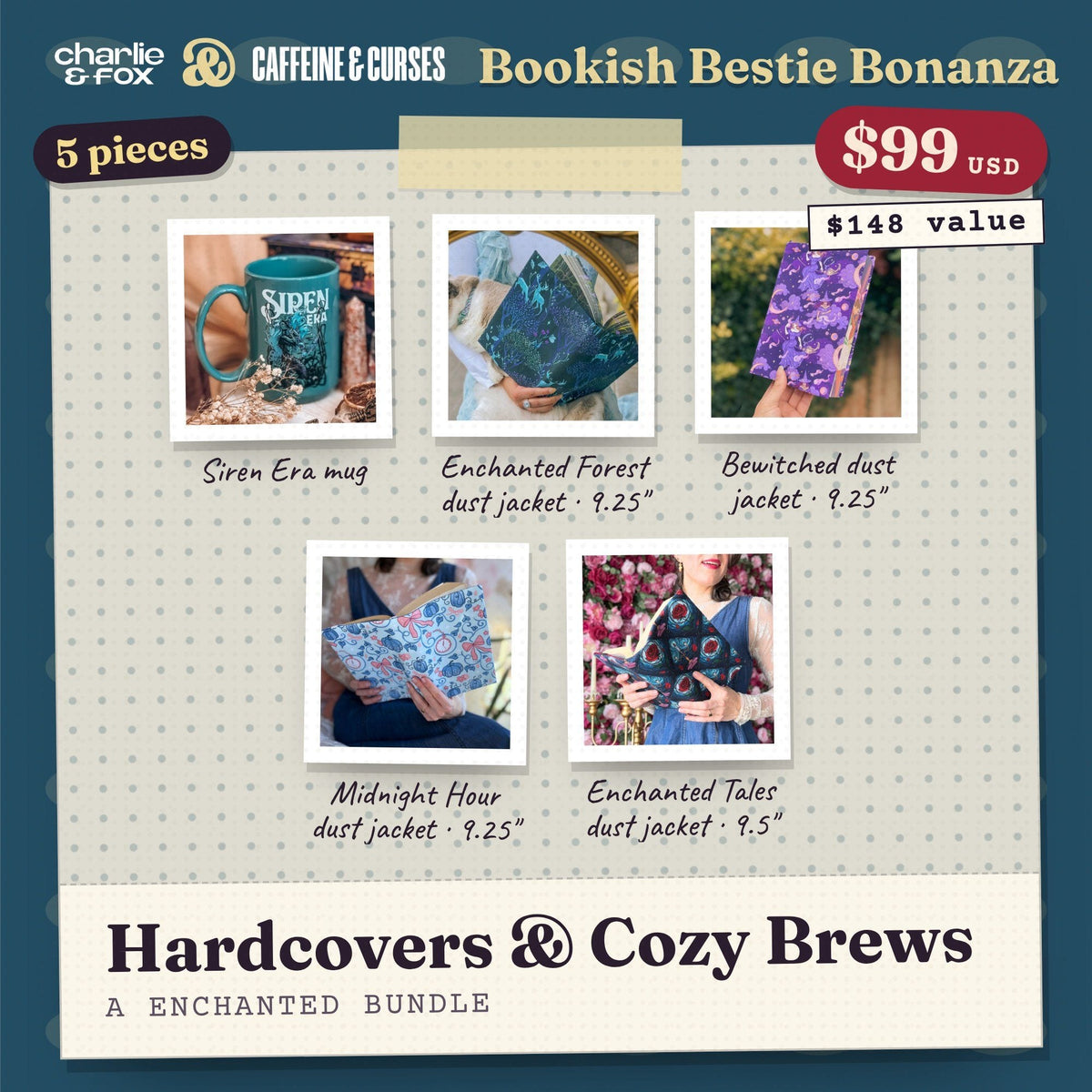 Bookish Bestie Bonanza bundle: Hardcovers & Cozy Brews (Enchanted)