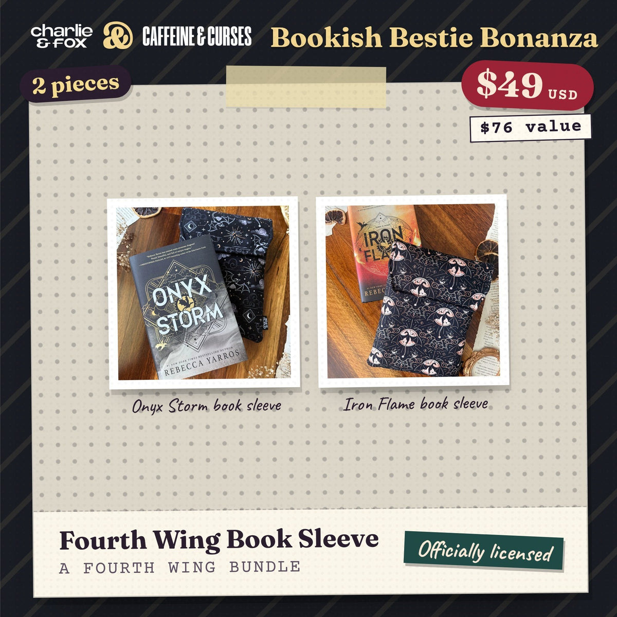 Bookish Bestie Bonanza bundle: Fourth Wing Book Sleeve (Fourth Wing)