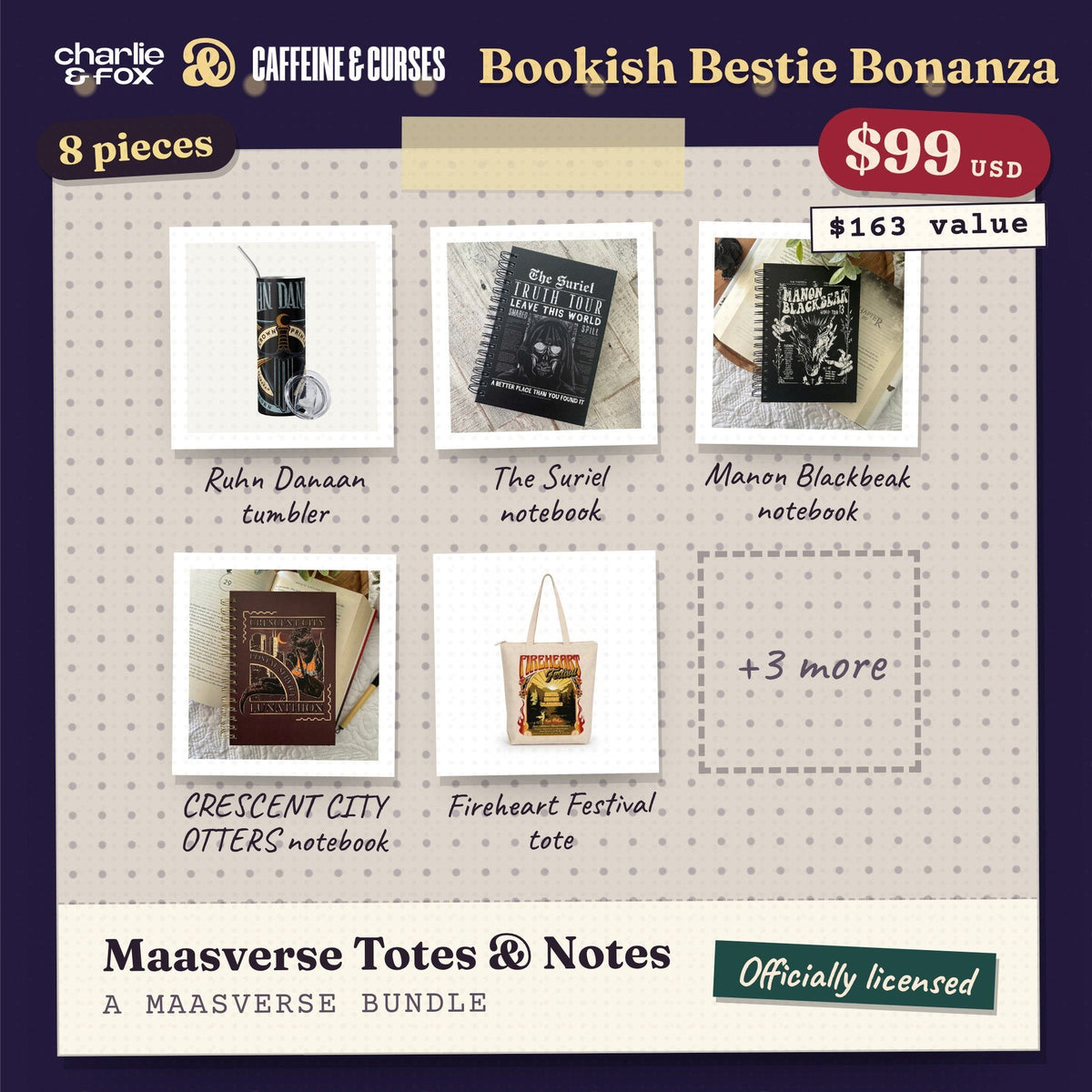 Bookish Bestie Bonanza bundle: Maasverse Totes & Notes (Maasverse)