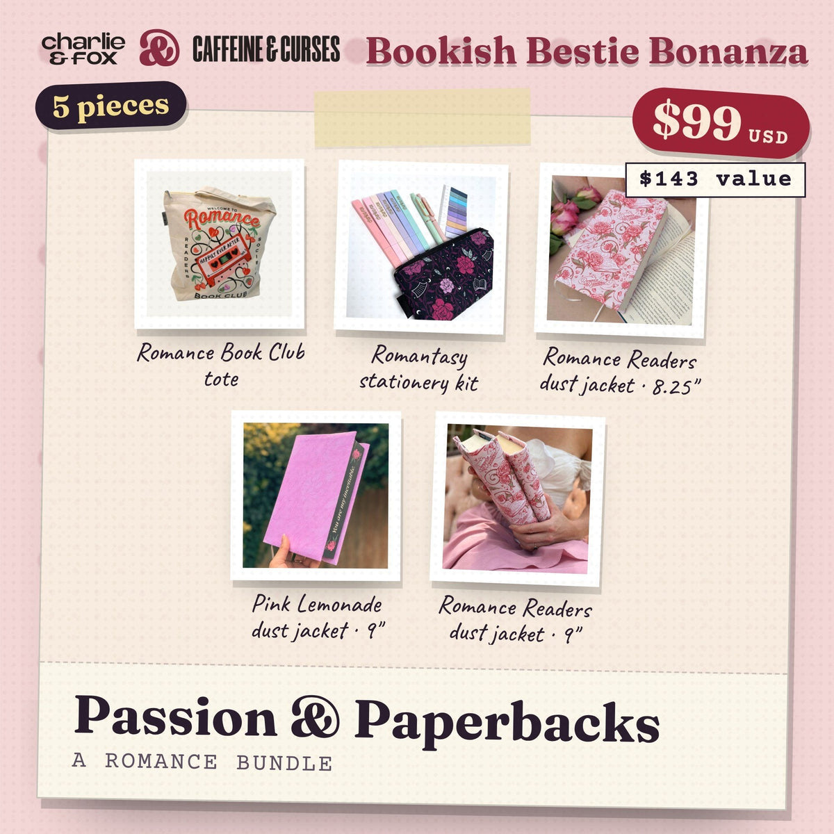 Bookish Bestie Bonanza bundle: Passion & Paperbacks (Romance)