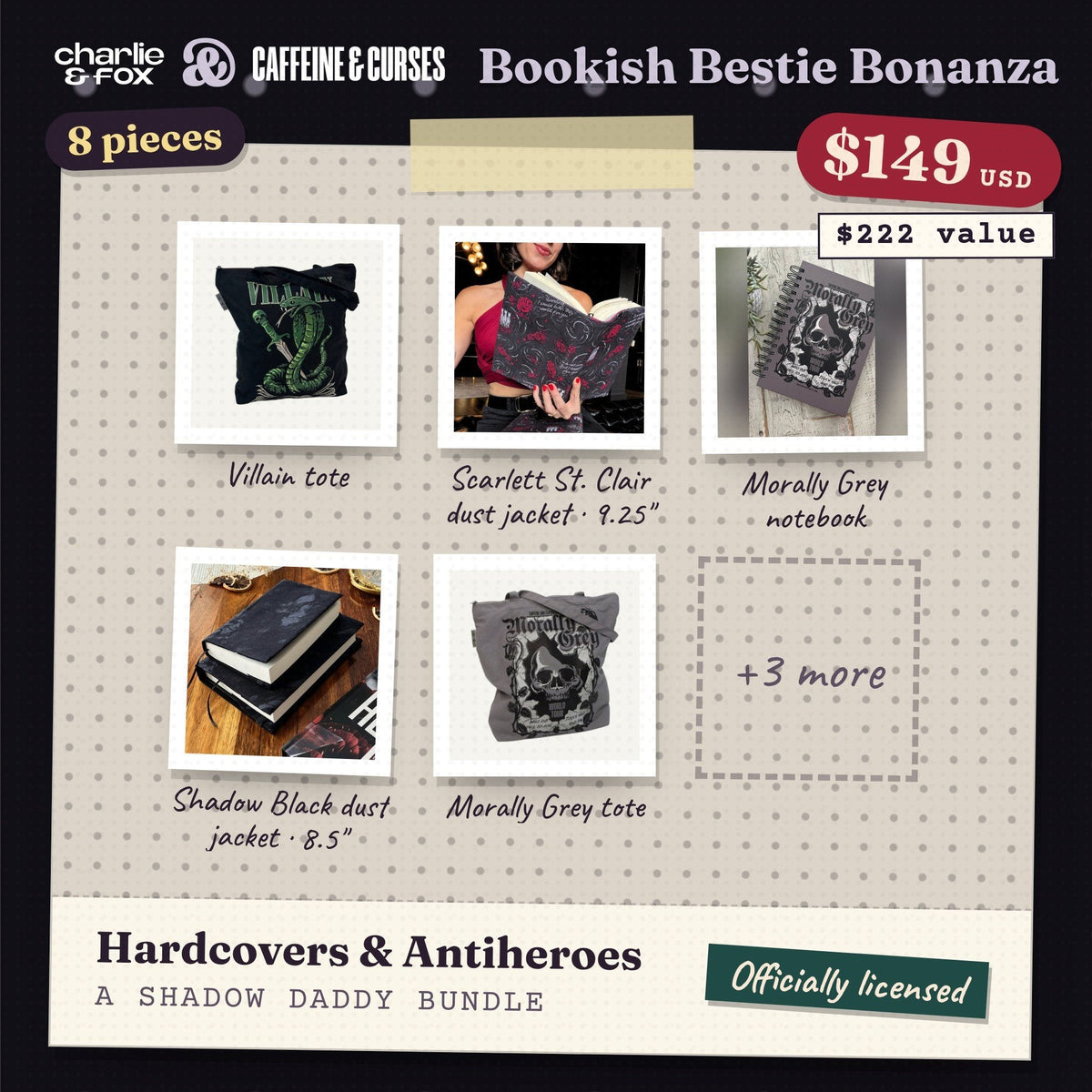 Bookish Bestie Bonanza bundle: Hardcovers & Antiheroes (Shadow Daddy)