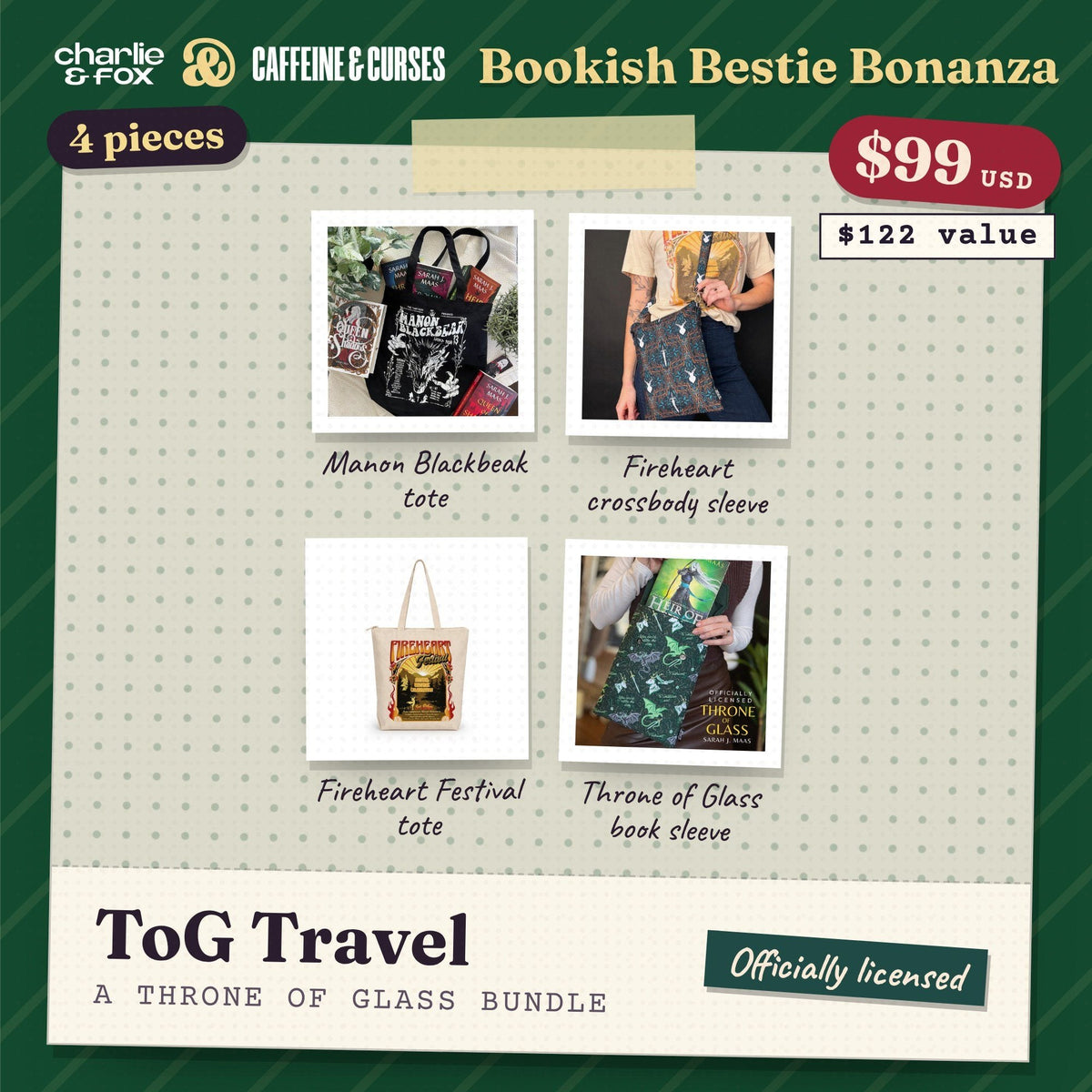 Bookish Bestie Bonanza bundle: ToG Travel (Throne of Glass)