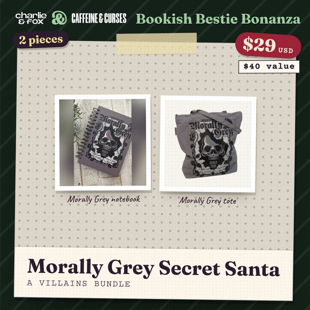 Bookish Bestie Bonanza bundle: Morally Grey Secret Santa (Villains)