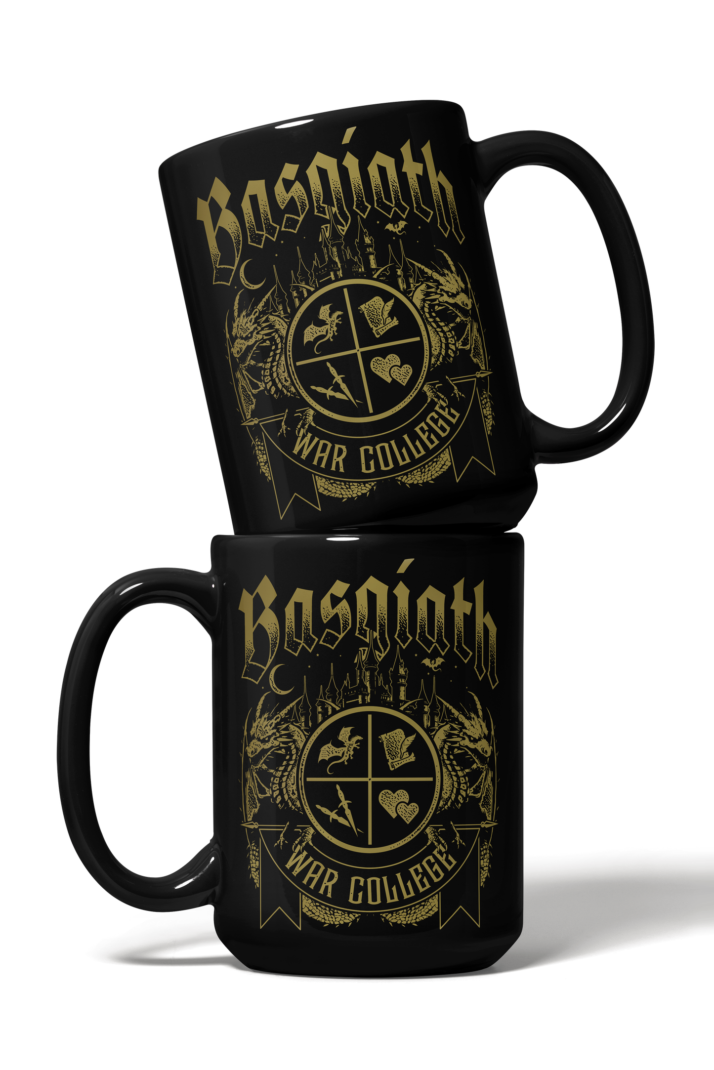 Basgiath War College Mug — Fourth Wing merch by Rebecca Yarros. Caffeine and the Threshing — the only way. Hand-designed in Australia, officially licensed.