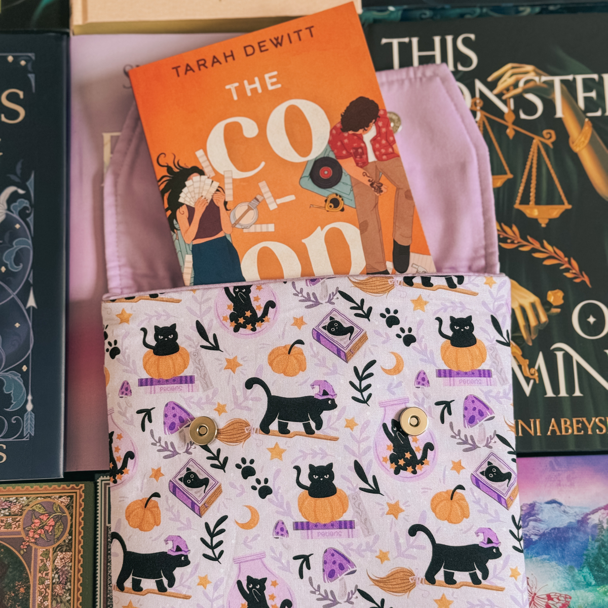 Cats and Magic padded book sleeve