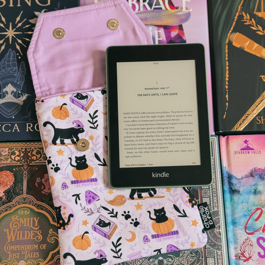 Cats and Magic padded e-reader sleeve