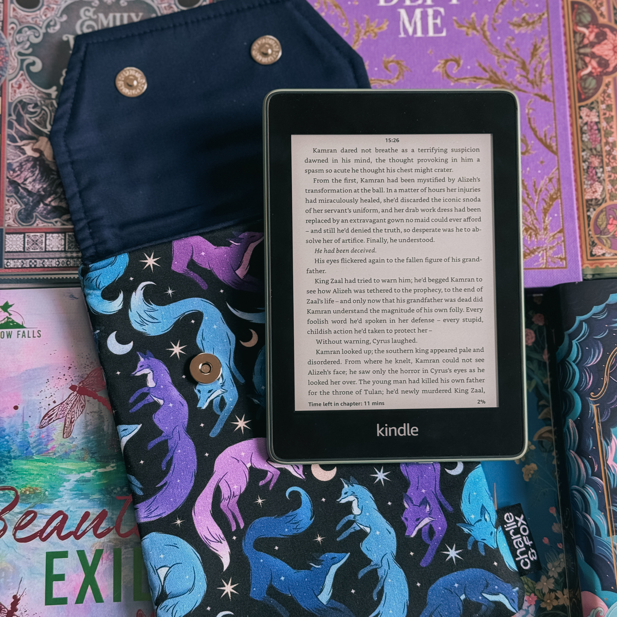 Celestial Fox padded e-reader sleeve