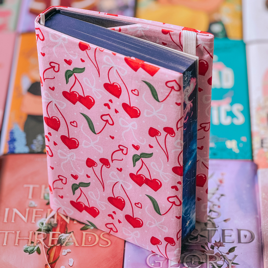 Cherry Hearts fabric dust jacket