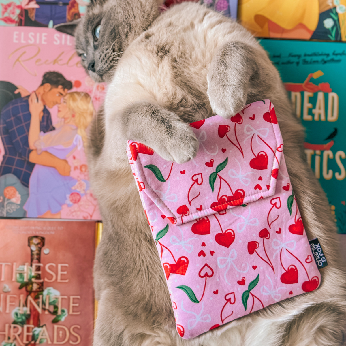 Cherry Hearts padded e-reader sleeve