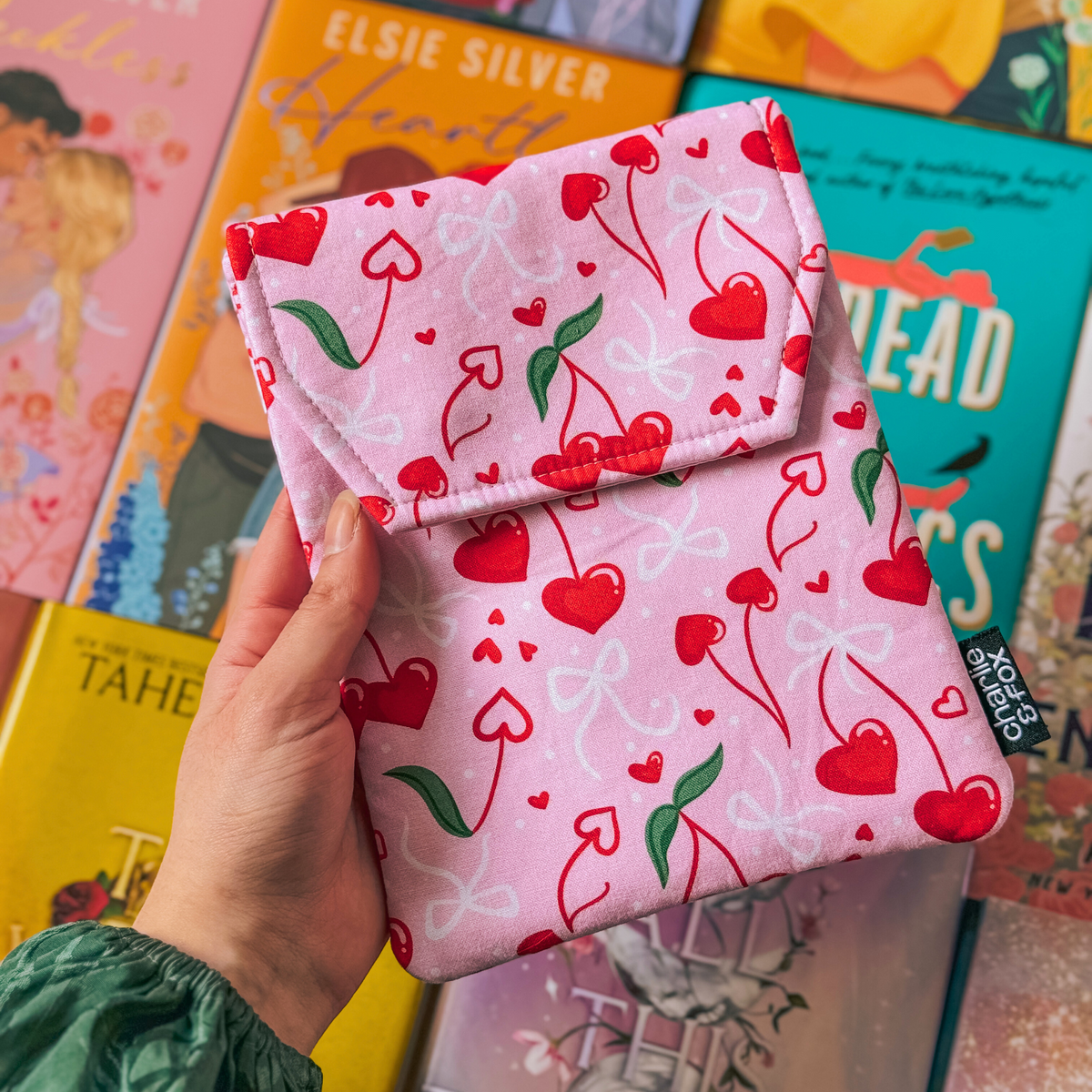 Cherry Hearts padded e-reader sleeve