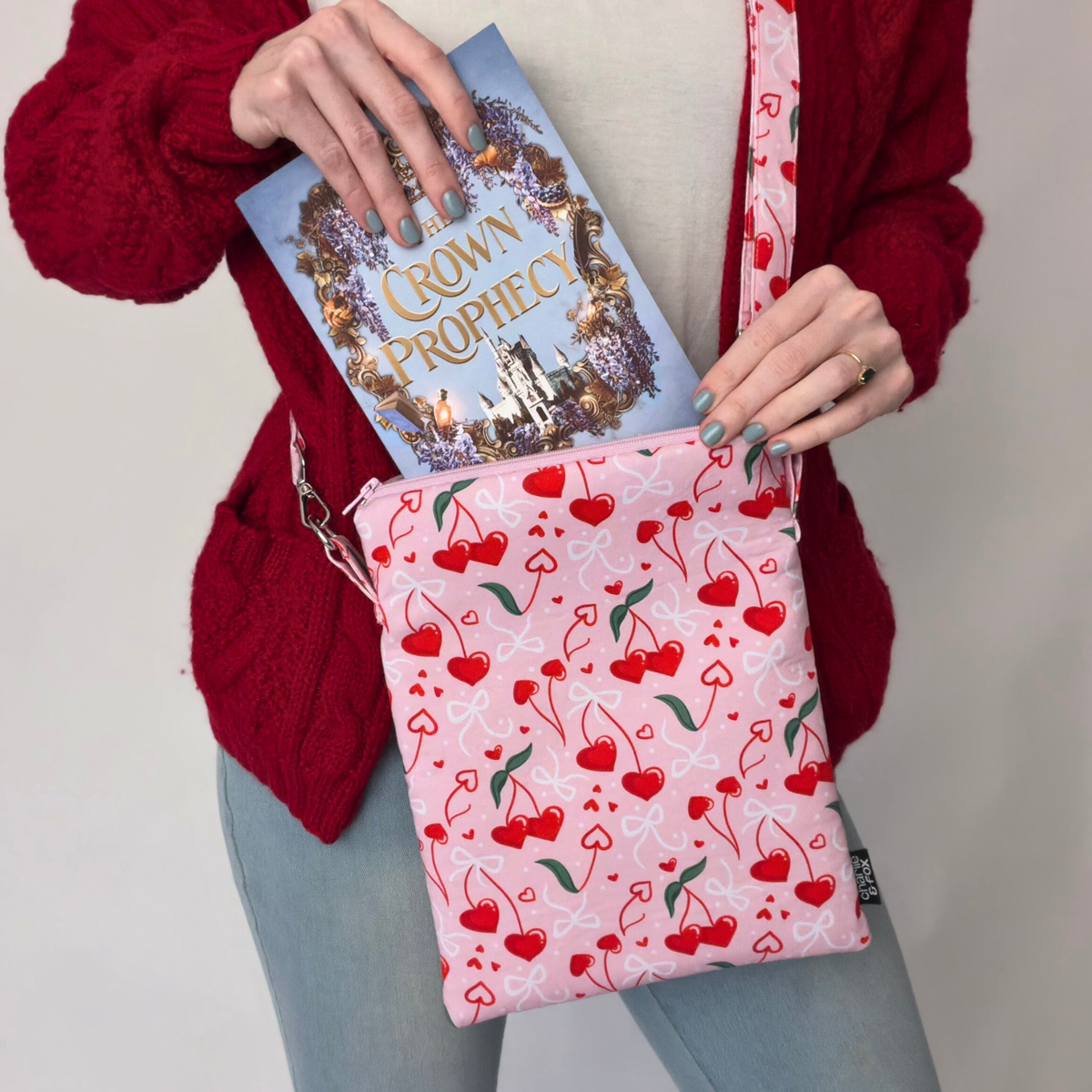 Cherry Hearts crossbody sleeve