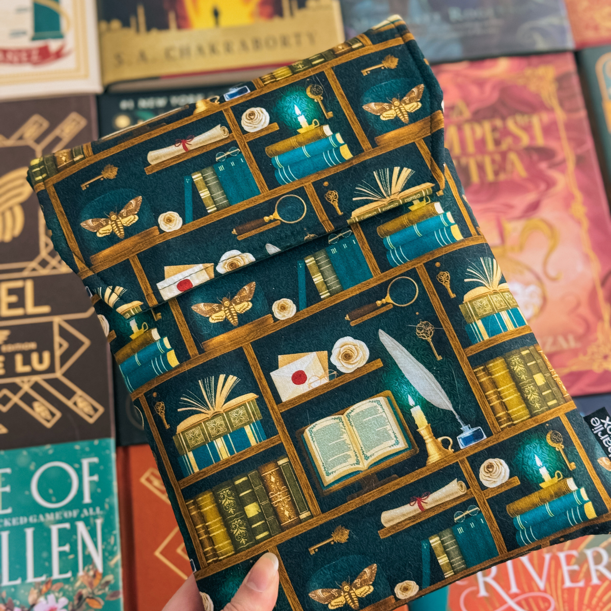 Dark Academia (Teal) padded book sleeve