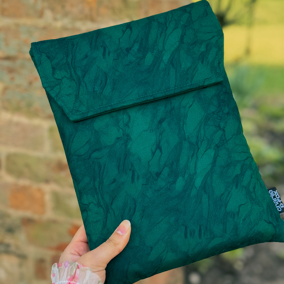 Emerald Green padded book sleeve