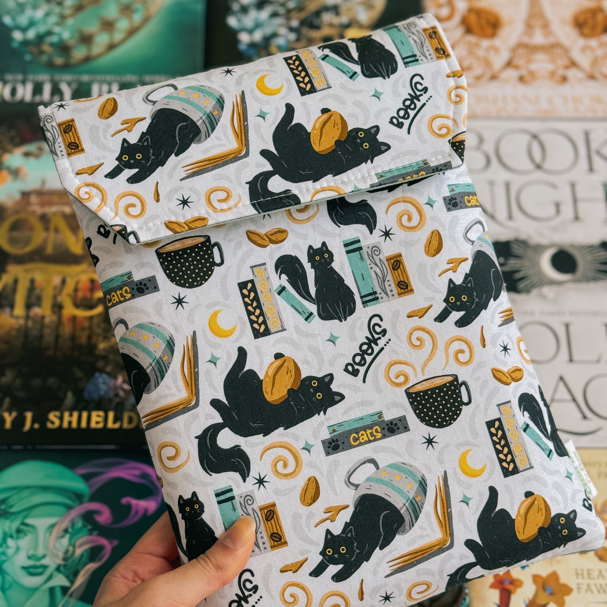 Feline Fables padded book sleeve