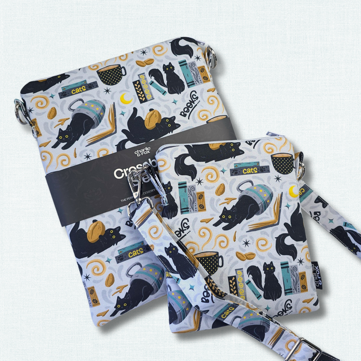 Feline Fables crossbody sleeve