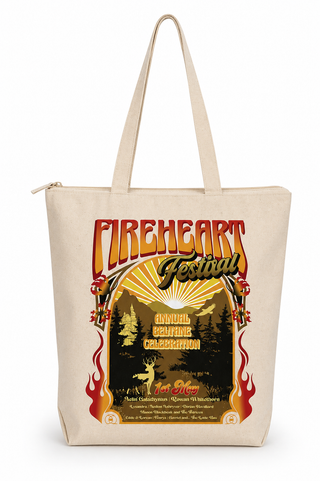 Fireheart Festival Tote — Throne of Glass merch by Sarah J. Maas. Carry the festival — Aelin's fire on canvas. Hand-designed in Australia, officially licensed.