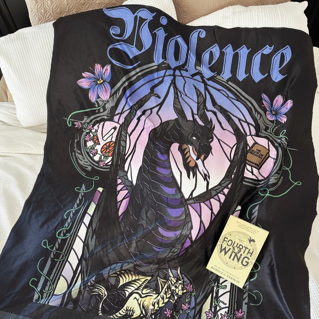 VIOLENCE SHERPA BLANKET  FOURTH WING MERCH