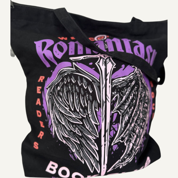 Romantasy Book Club Tote — bookish merch by Caffeine and Curses. Carry the romantasy obsession. Hand-designed in Australia.