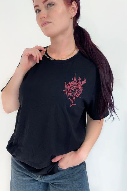 Scorched Rose T-shirt | Bookish Merch