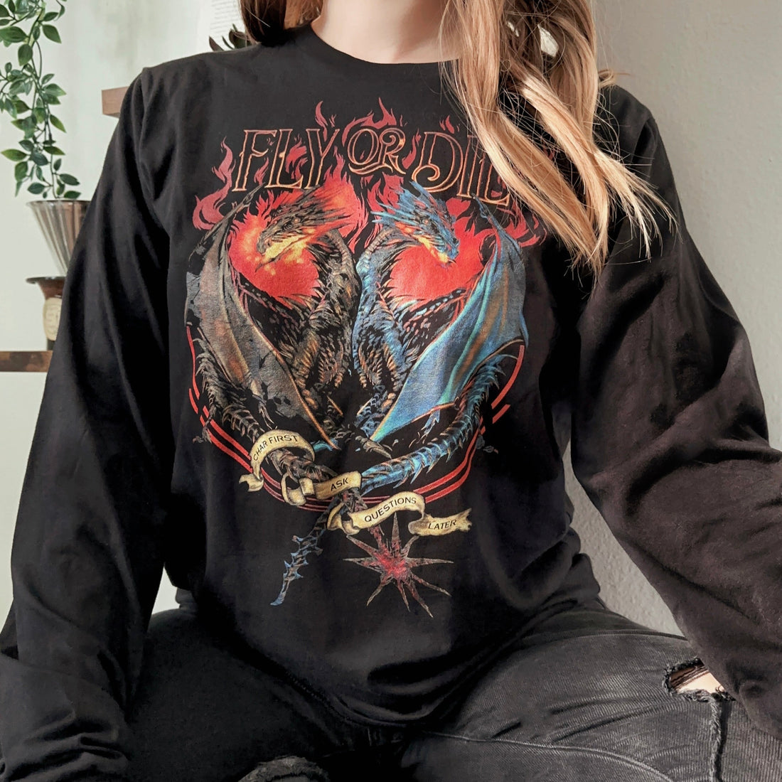 FLY OR DIE LONG SLEEVE TEE | FOURTH WING MERCH