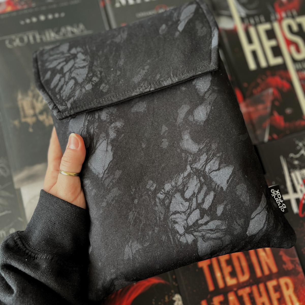 Shadow Black padded book sleeve