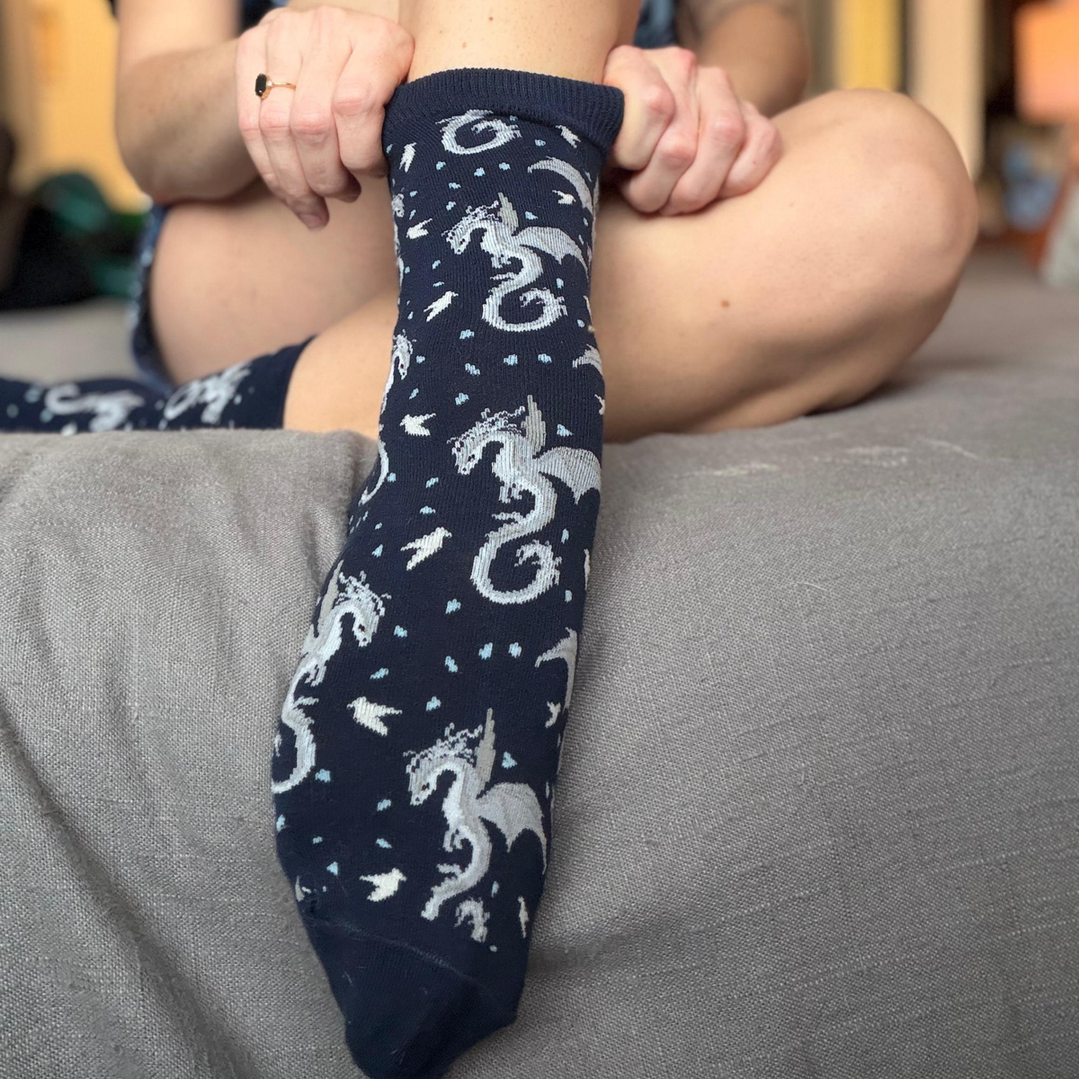 Moonplume Dragon socks (When The Moon Hatched - Sarah A. Parker)