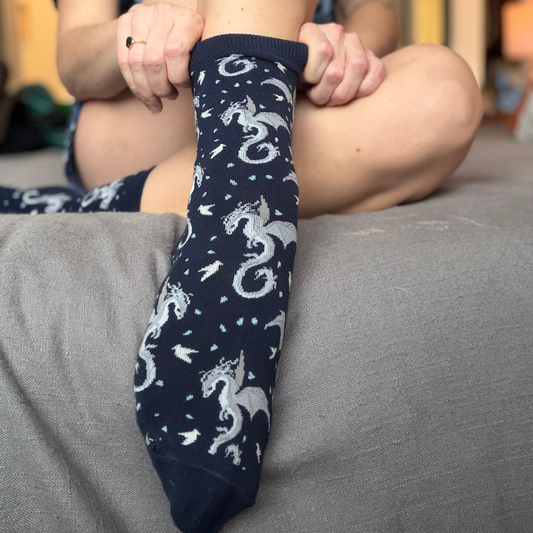 Moonplume Dragon socks (When The Moon Hatched - Sarah A. Parker)
