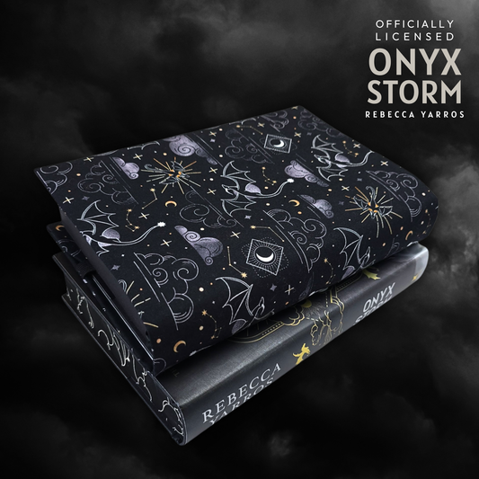 Onyx Storm fabric dust jacket - Rebecca Yarros