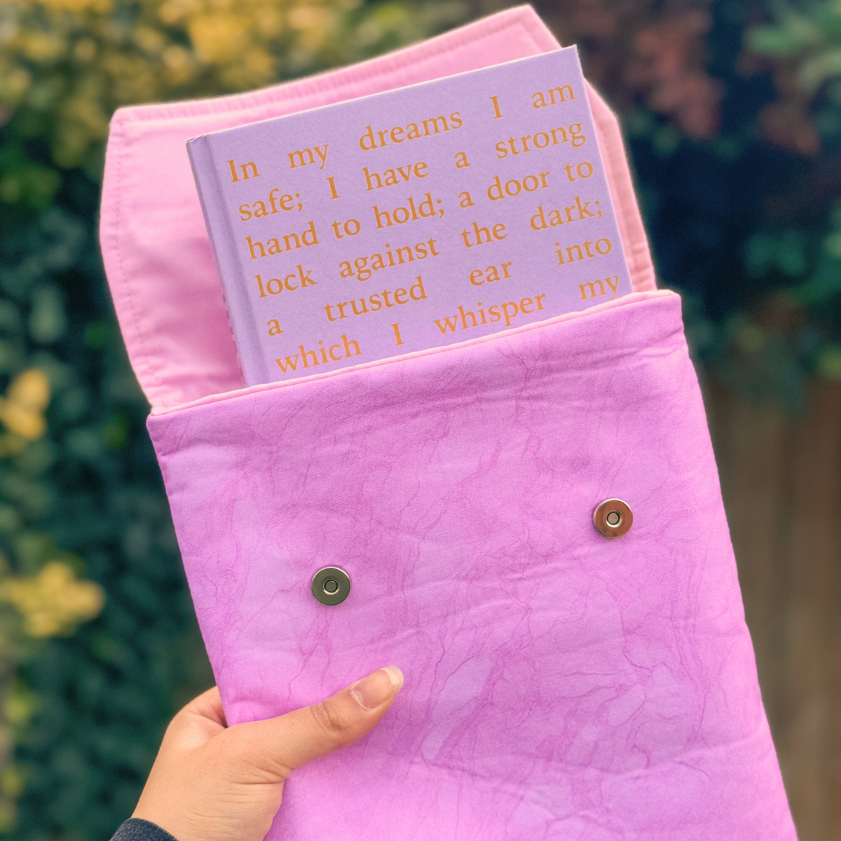 Pink Lemonade padded book sleeve