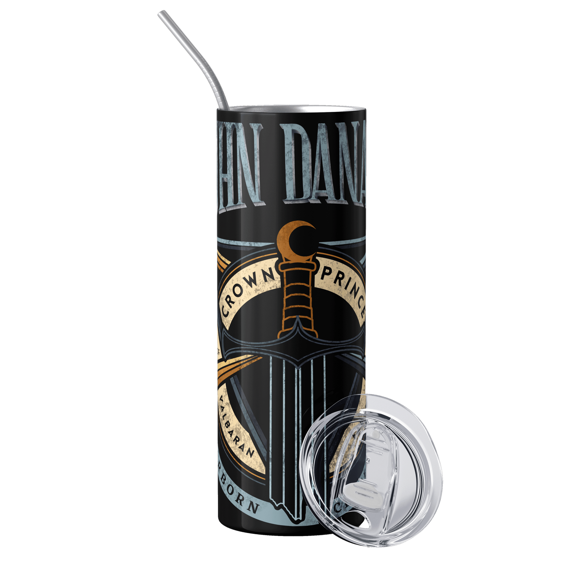 Ruhn Danaan Tumbler — Crescent City merch by Sarah J. Maas. Coffee for the prince with the starsword. Hand-designed in Australia, officially licensed.