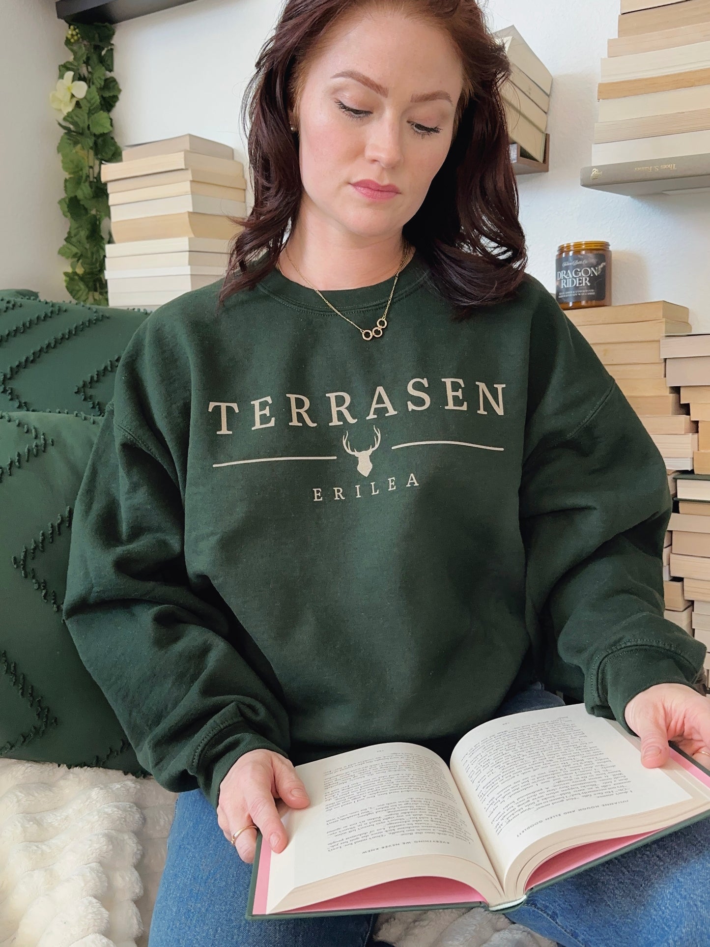 Terrasen Sweatshirt — Throne of Glass merch by Sarah J. Maas. The lost kingdom you can't stop missing — Aelin's home. Hand-designed in Australia, officially licensed.