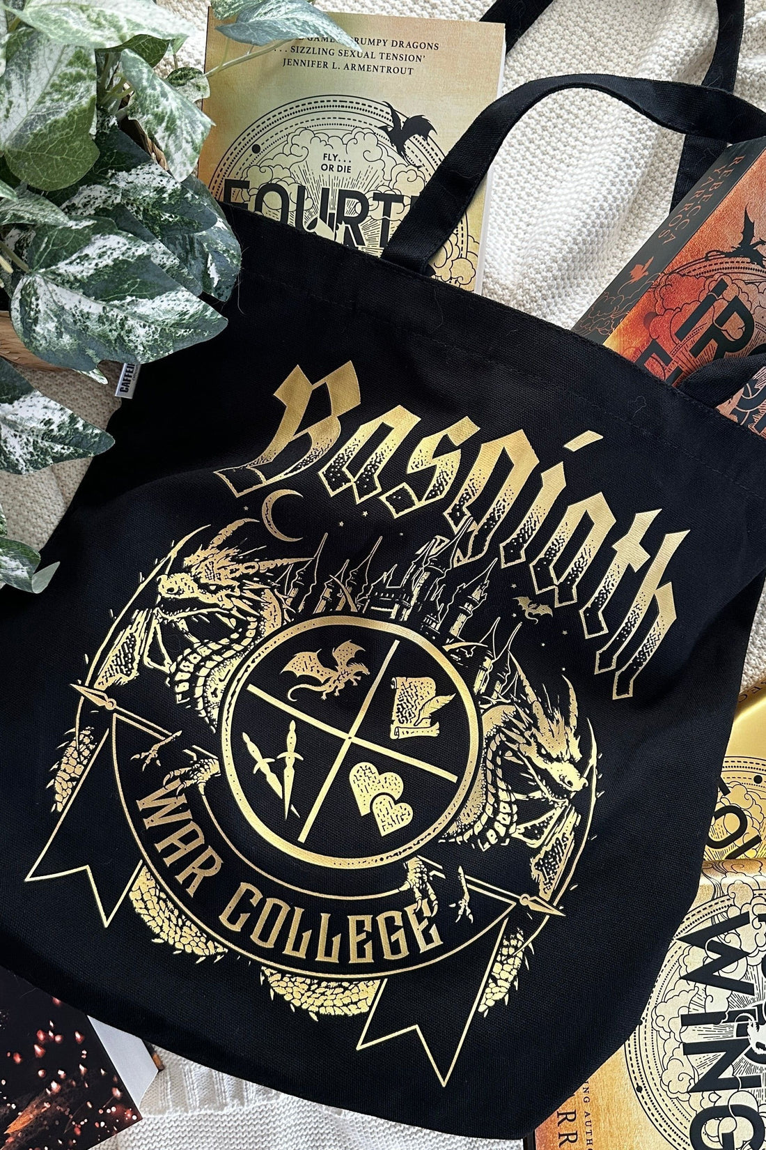 Basgiath War College Tote Bag - Caffeineandcurses - Rebecca Yarros